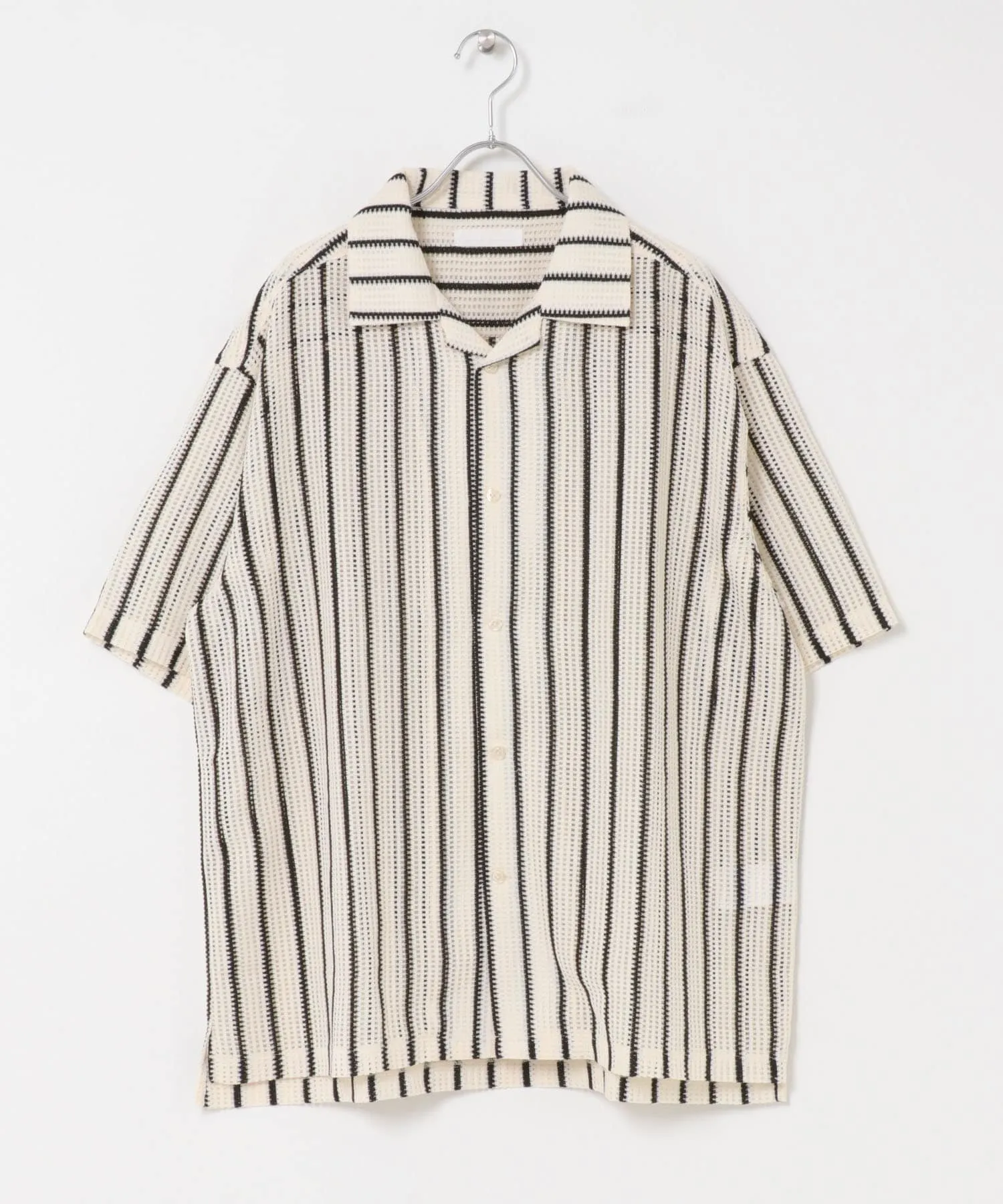 【UNISEX】蕾絲開領短袖襯衫