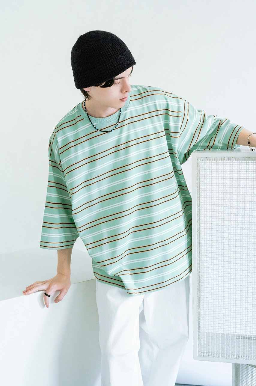 【UNISEX】Oversize 條紋T恤
